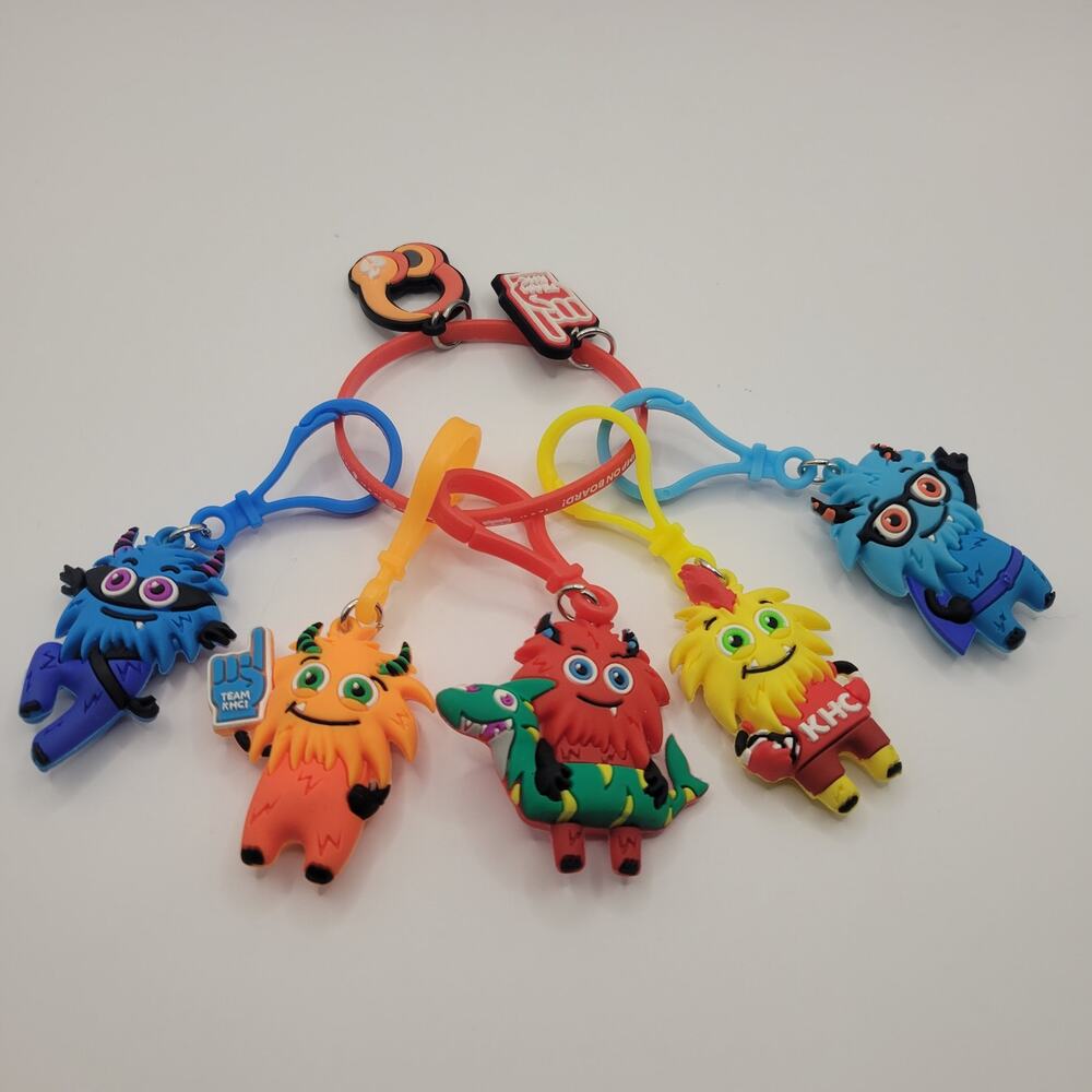 American Heart Association Kids Heart Challenge Keychain Lot 5 Characters Clips